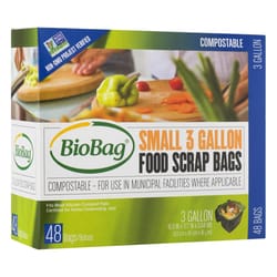 BioBag 3 gal. Food Scrap Bags Flat Top 48 pk