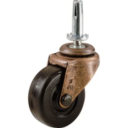 Shepherd Hardware 1-5/8 in. D Swivel Soft Rubber Caster with Stem 70 lb 2 pk