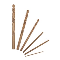 Milwaukee Red Helix Assorted X 2.87 in. L Cobalt Drill Bit Set Round Shank 6 pc
