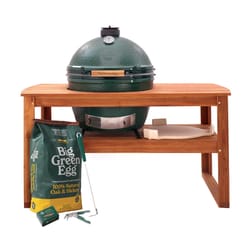 Big Green Egg 24 in. XLarge EGG Package with Acacia Table Charcoal Kamado Grill and Smoker Green