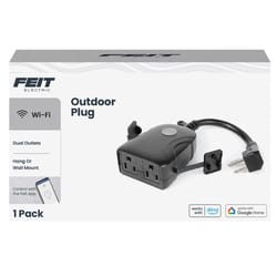 Feit Smart Home Commercial and Residential PVC Outdoor Smart-Enabled Dual Outlet Outdoor Plug 3R