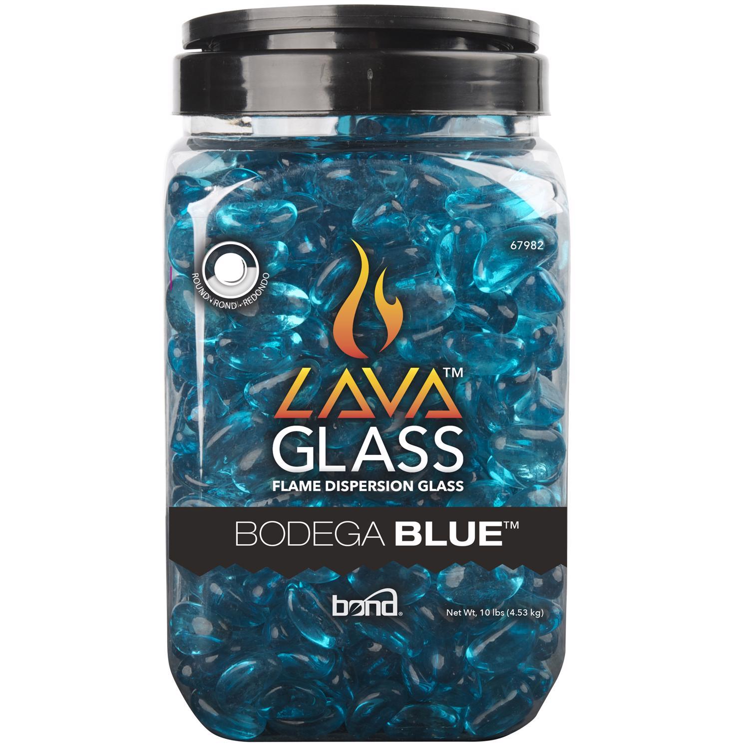 Bond Bodega Blue Gloss Glass Fire Pit Lava Glass Mfr# 67982 - Ace