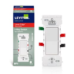 Leviton Lever Edge 15 amps 3-Way Rocker Switch White 1 pk