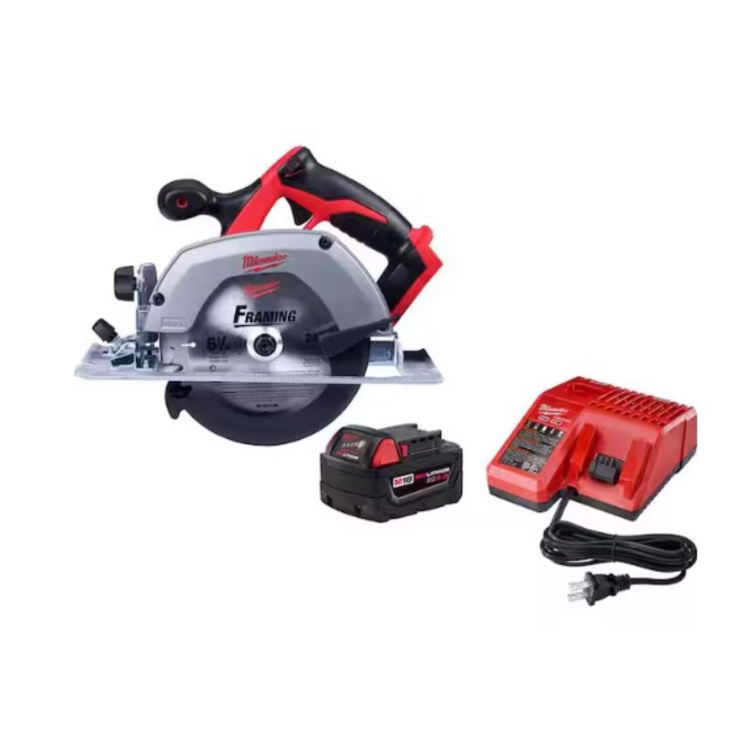 Milwaukee M18 XC 5Ah Starter Kit with 6-1/2 in Circ Saw Bare Tool