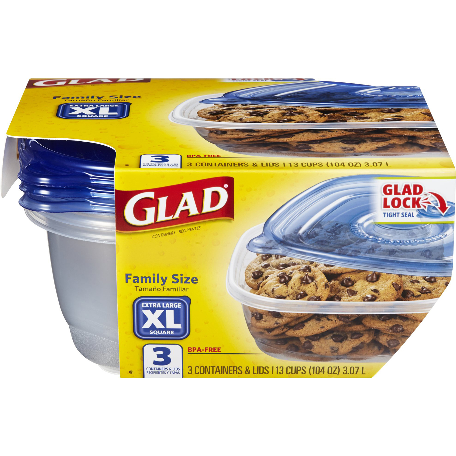 6337125 104 oz Food Storage Container, Clear - Pack of 3