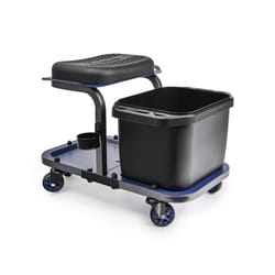 Urban Transit 25 in. W X 15 in. H X 18.5 in. D Rolling Car Wash Stool Rolling Storage Stool Steel Bl