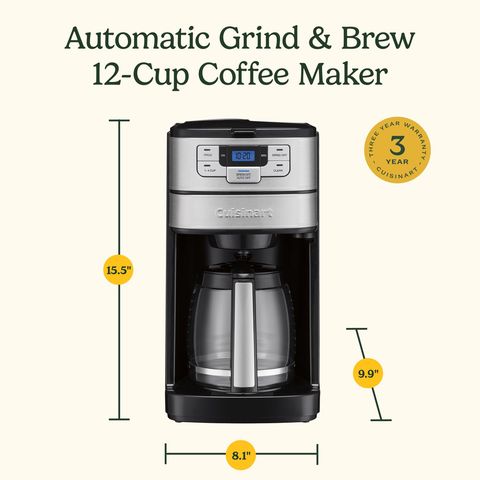 Cuisinart 12 cups Black Grind and Brew Coffee Maker Mfr# DGB