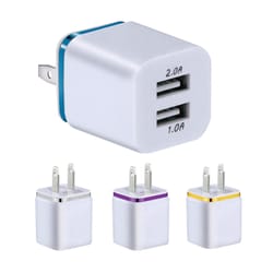 Diamond Visions Assorted Slim Design 2 Port USB Car Charger For All Smartphones