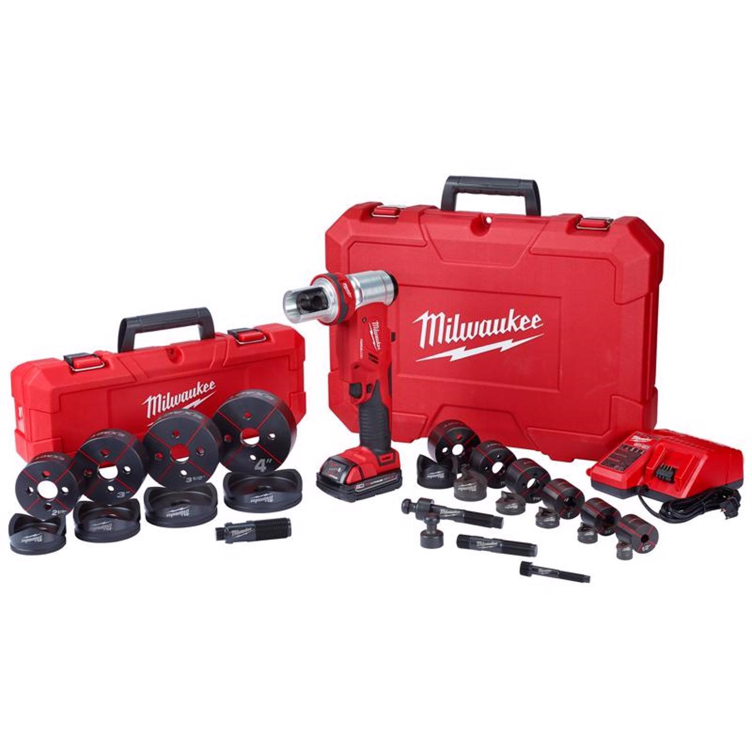 Milwaukee M18 Force Logic Stainless Steel 6-Ton Knockout Punch Set