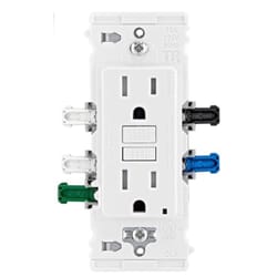 Leviton Lever Edge 125 V White GFCI Outlet 1 pk