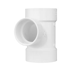 Charlotte Pipe Schedule 40 6 in. Hub X 6 in. D Hub PVC Sanitary Reducing Tee 1 pk