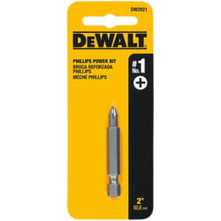 DEWALT Phillips #1 X 2 in. L Power Bit Heat-Treated Steel 1 pc