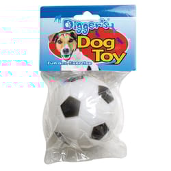 Boss Pet Digger's For Dog Black/White Vinyl Soccer Ball Dog Toy Medium 1 pk