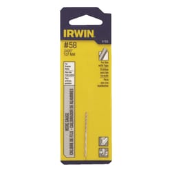 IRWIN #58 X 1-5/8 in. L High Speed Steel Wire Gauge Bit Straight Shank 1 pc