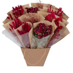 Dutch Flower House Mono Red Mix Bouquet Dried Flowers