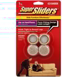 Softtouch Felt/Plastic Self Adhesive Protective Pad Beige Round 1 in. W X 1 in. L 4 pk