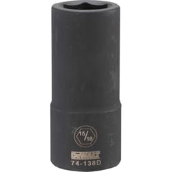 DeWalt 15/16 in. X 3/4 in. drive SAE 6 Point Deep Impact Socket 1 pc
