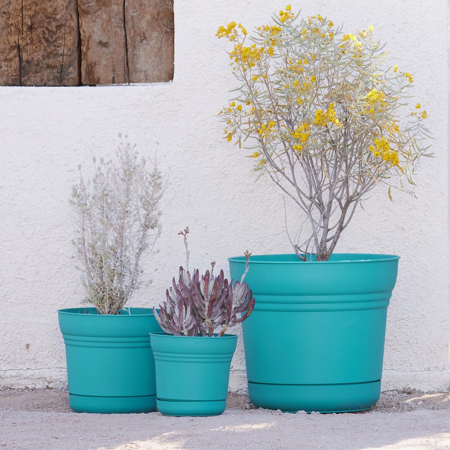 Bloem Vaso Saturn 17.8 Cm Autoirrigante, Colore Peppercorn