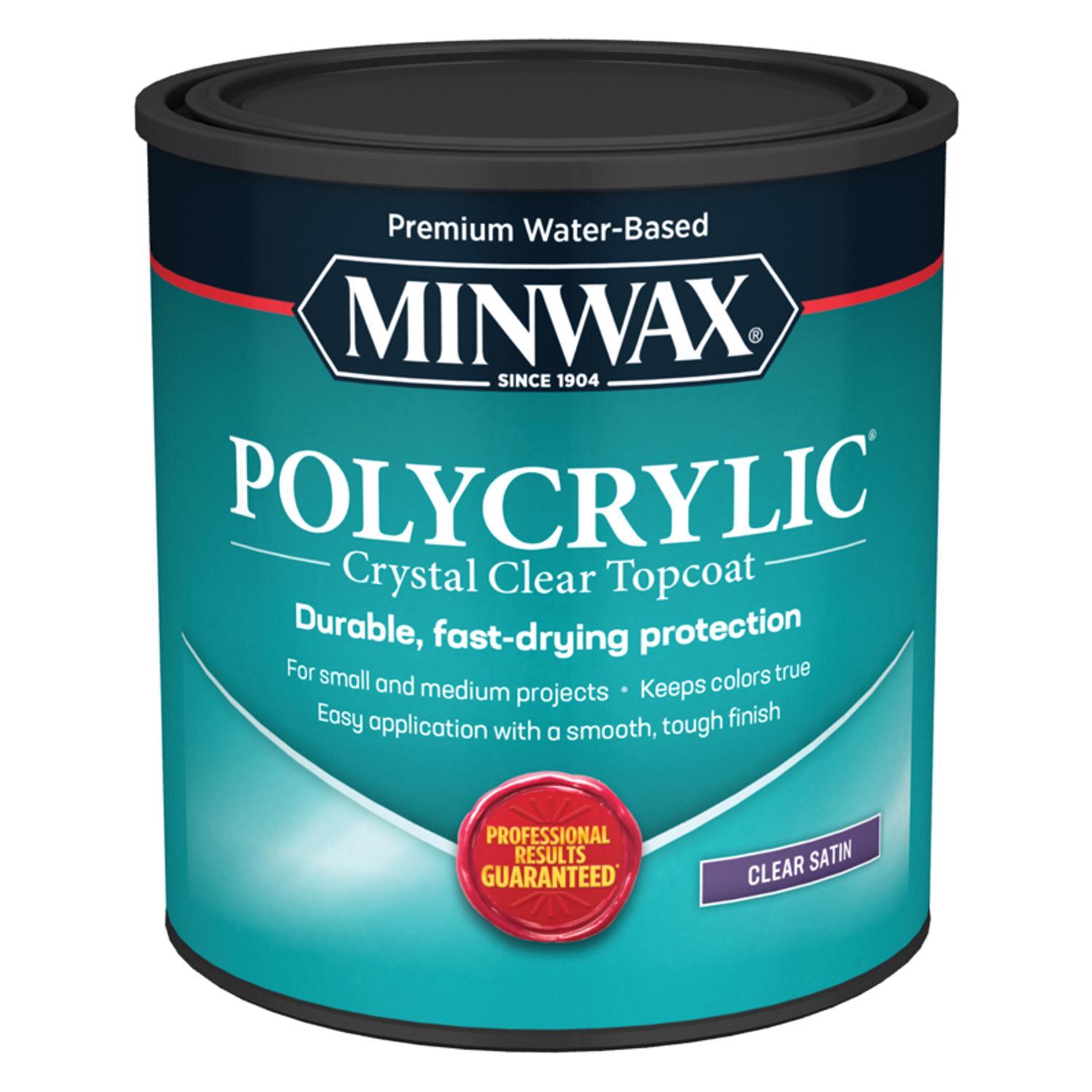 Minwax Polycrylic Satin Crystal Clear Water-Based Polyurethane 1