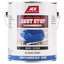 Ace Rust Stop Indoor and Outdoor Gloss Harbor Blue Oil-Based Enamel Rust Prevention Paint 1 gal