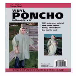 Boulder Creek Green Vinyl Rain Poncho 10 mil