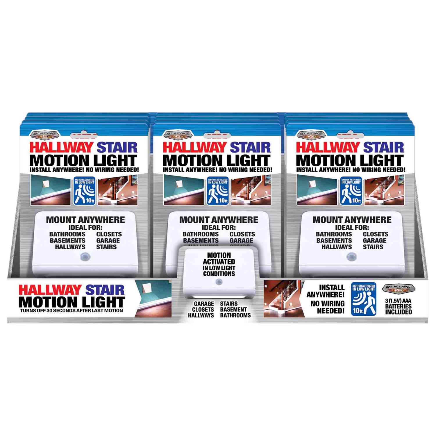 Blazing LEDz LED Motion Hallway/Stairway light Plastic 1 pk Mfr