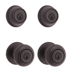 Kwikset SmartKey Security Classic Venetian Bronze Entry Knob and Single Cylinder Deadbolt KW1 1-3/4
