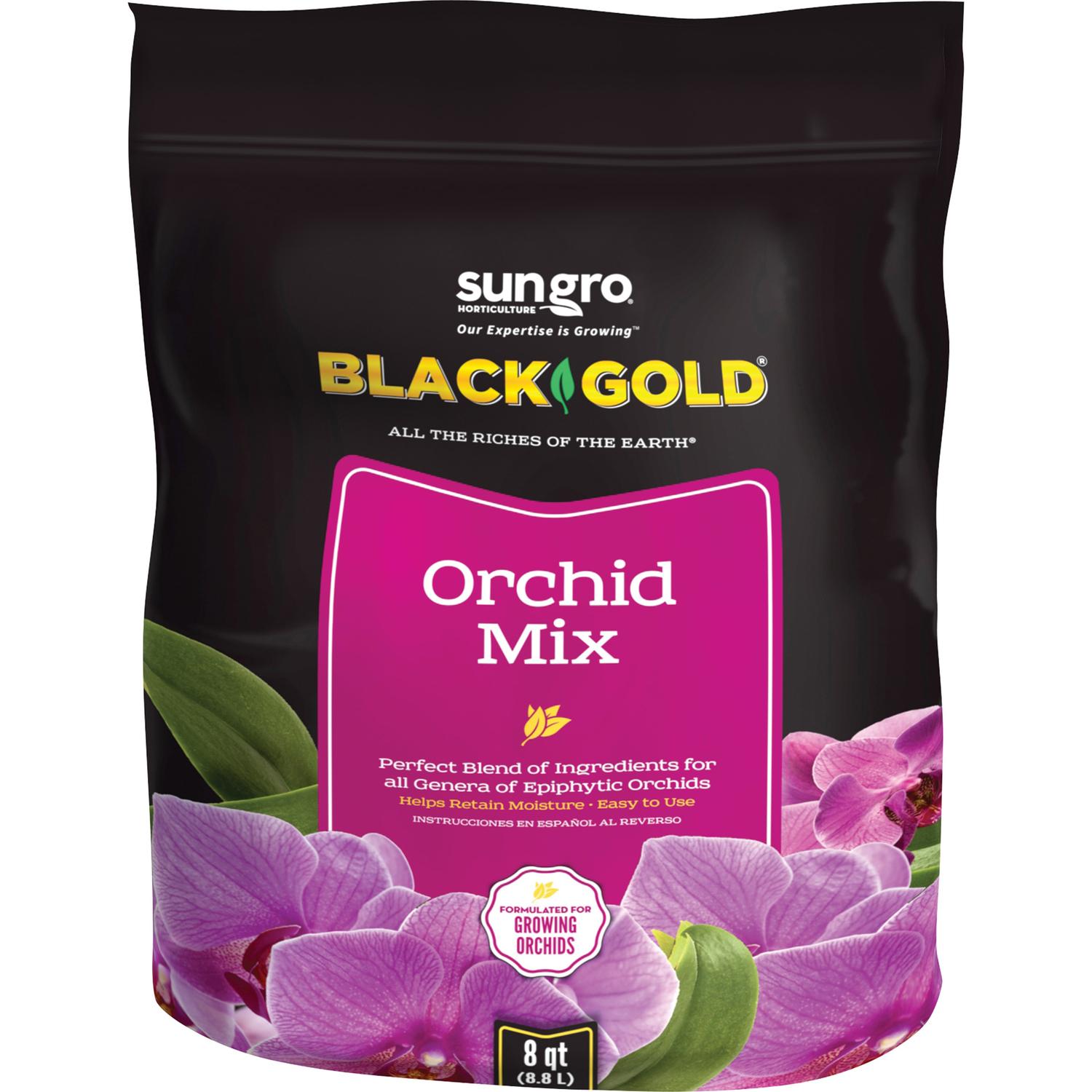 Black Gold Organic Orchid Potting Mix 8 qt Mfr# 1411402.Q08P - Ace