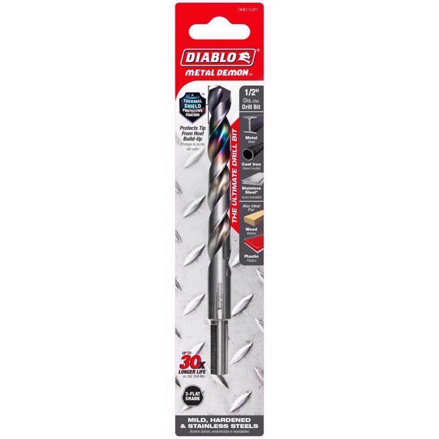 Diablo Metal Demon 1/2 in. X 6 in. L Stainless Steel Drill Bit 3