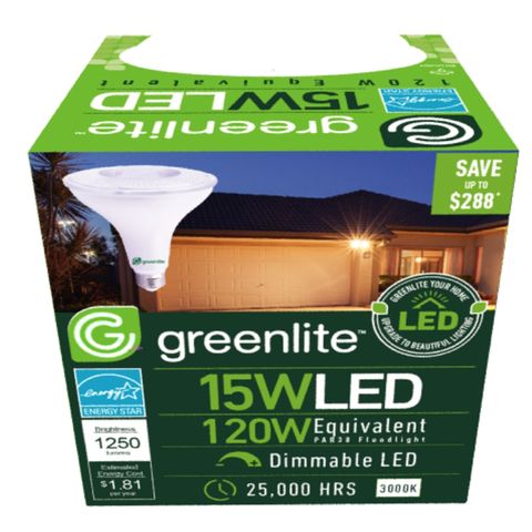 Greenlite PAR38 E26 (Medium) LED Floodlight Bulb Bright White 120