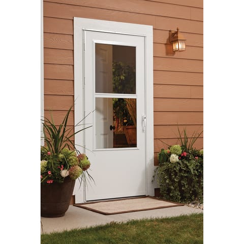 Larson 81 in. H X 36 in. W Vinyl/Wood White Mid-View Reversible