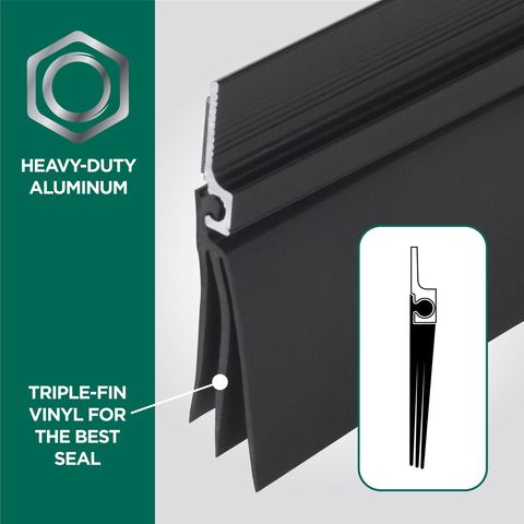 M-D Building Products Black Aluminum/Vinyl Sweep For Doors 36 in