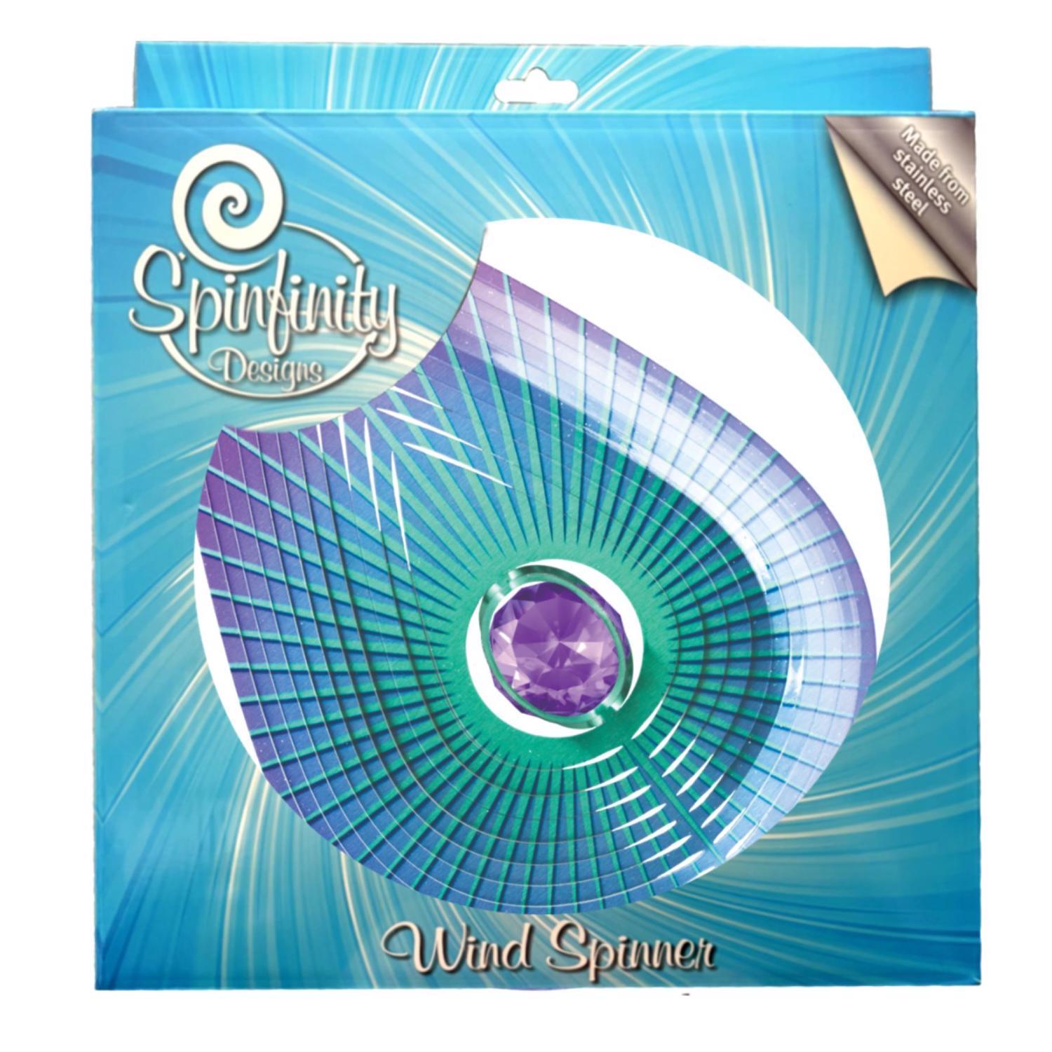 Spinfinity Designs 12 in. Crystal Purple Teardrop Outdoor Spinner - Thumbnail 2