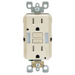 Leviton 15 amps 125 V Duplex Light Almond GFCI Outlet 5-15R 1 pk