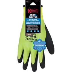 Kinco Hydroflector Men's Knit Wrist Cuff Waterproof Gloves Black/Green M 1 pair