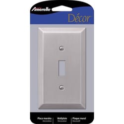 Amerelle Century Brushed Nickel 1 gang Stamped Steel Toggle Wall Plate 1 pk
