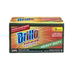 Brillo Estracell Heavy Duty Antibacterial Scrubber Sponge For Kitchen 4.9 in. L 3 pc