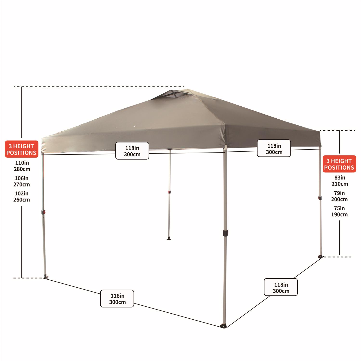 Crown Shade One Touch 150D Polyester Regal 100 Canopy 9.2 ft. H X