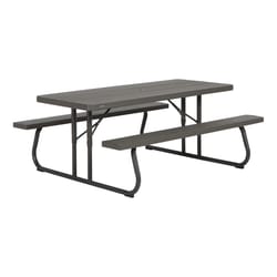 Lifetime Plastic Brown 72 in. Rectangle Foldable Picnic Table