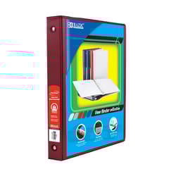 Bazic Products 1 in. W X 10 in. L 3-Ring Burgundy View Binder