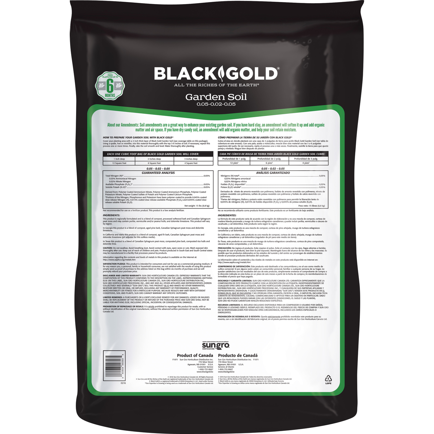 Black Gold Fruit and Vegetable Garden Soil 1 cu ft Mfr# 1411603