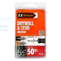 E-Z Ancor 1/4 in. D X 1-1/4 in. L Zinc Phillips Head Drywall Anchors 50 pk