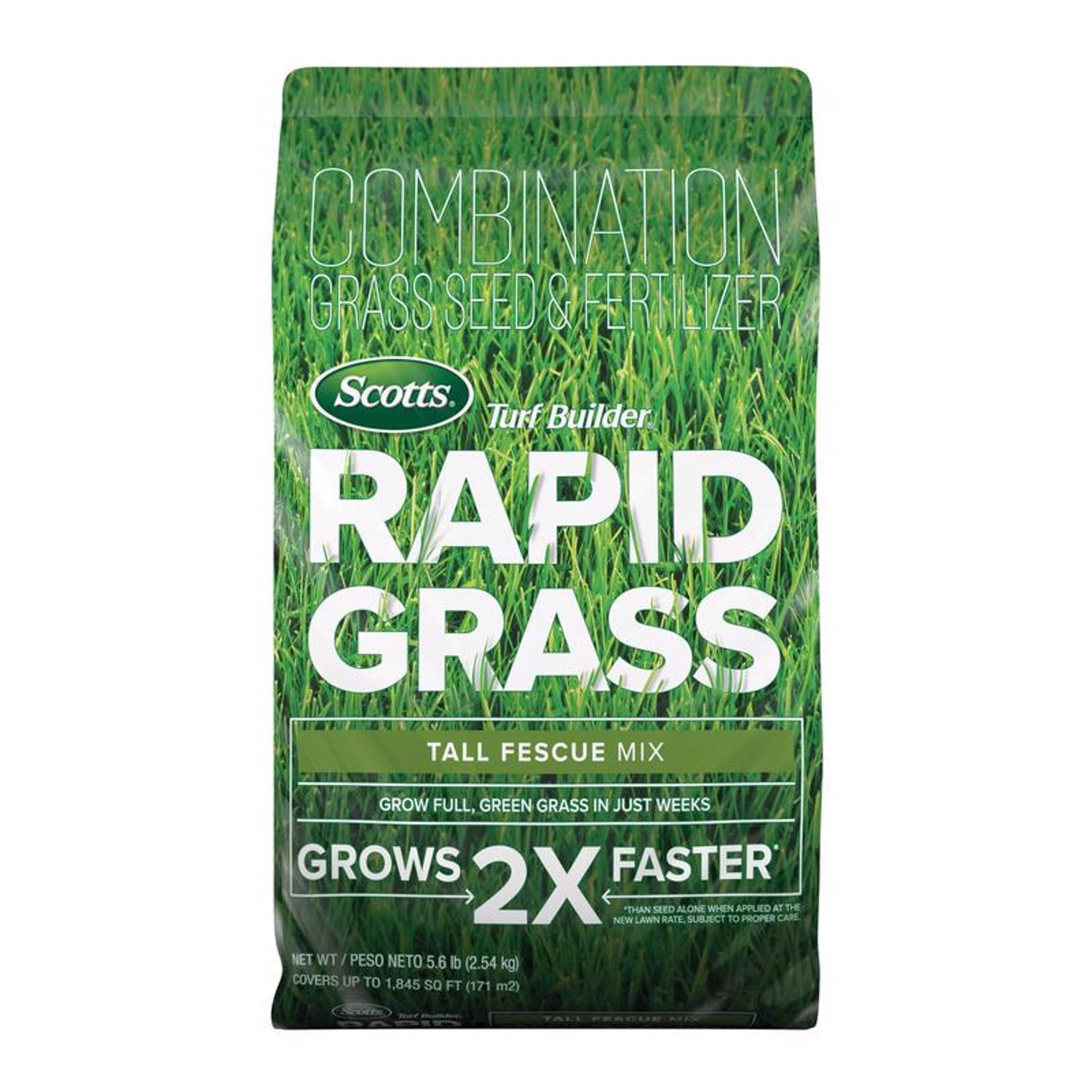 Ace Hardware Scotts Turf Builder Rapid Grass Tall Fescue Grass Sun or Shade Grass Seed and Fertilizer 5.6 lb