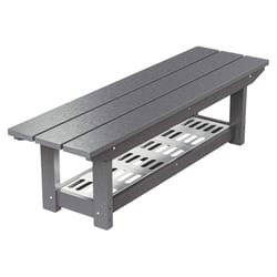 Breeo X Series Gray HDPE Outdoor Bench 17 in. H X 60 in. L X 17.5 in. D