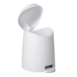 Superio Brand Modern 3 L White Plastic Step-On Trash Can