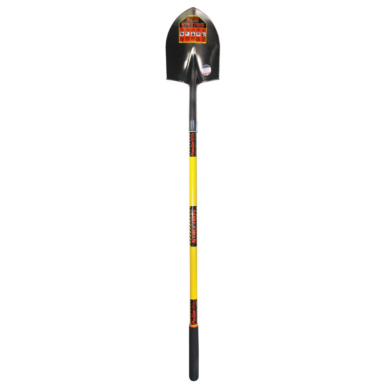 Structron Shovel Round Point Yellow Fiberglass Handle Cushion Grip - 49730