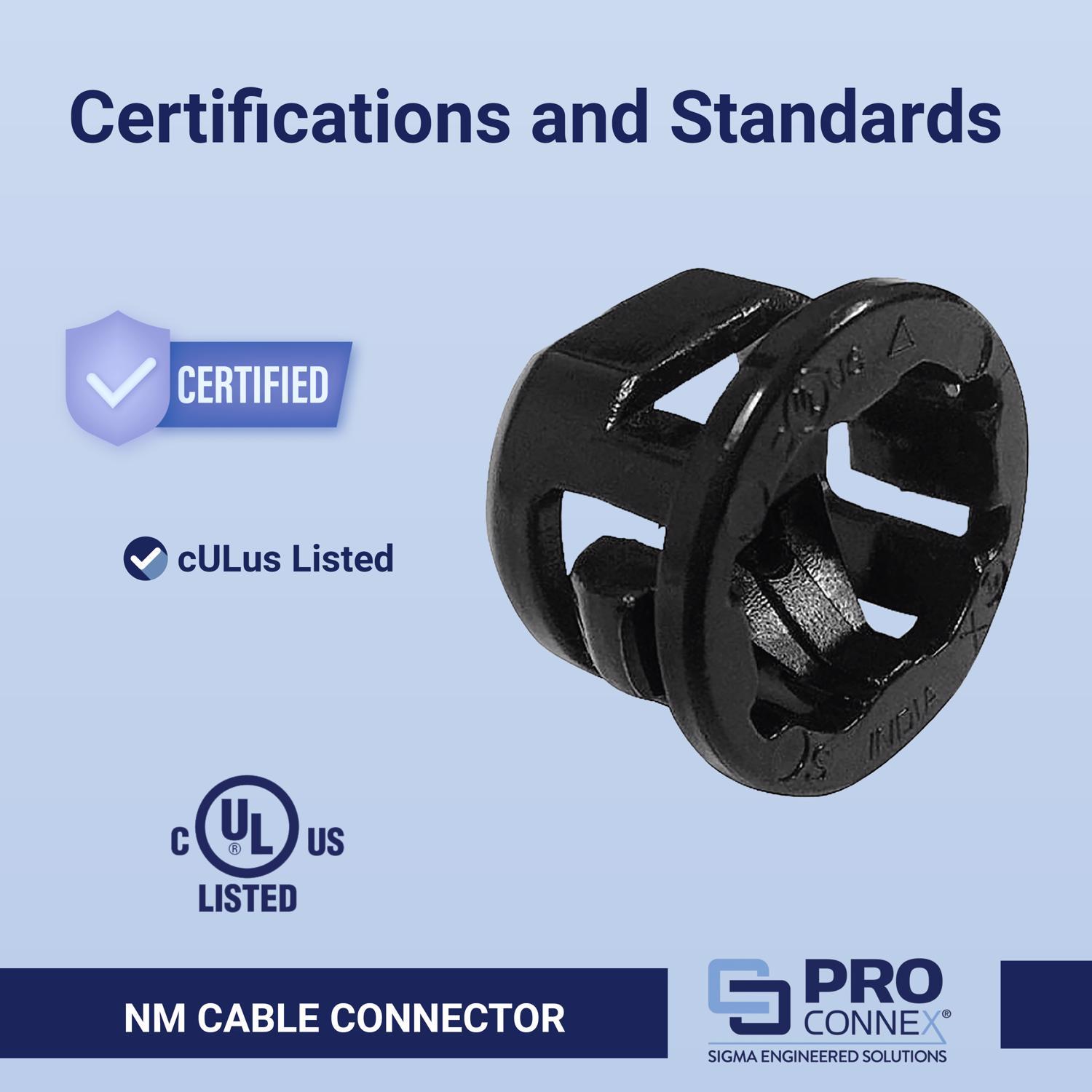 Sigma Electric ProConnex NM Cable Connector 100 pk Mfr# 55740