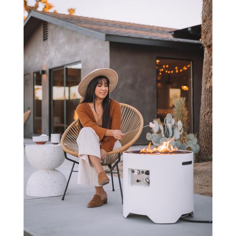 Ukiah Voyager 20 in. W Stainless Steel Round Propane Fire Pit with