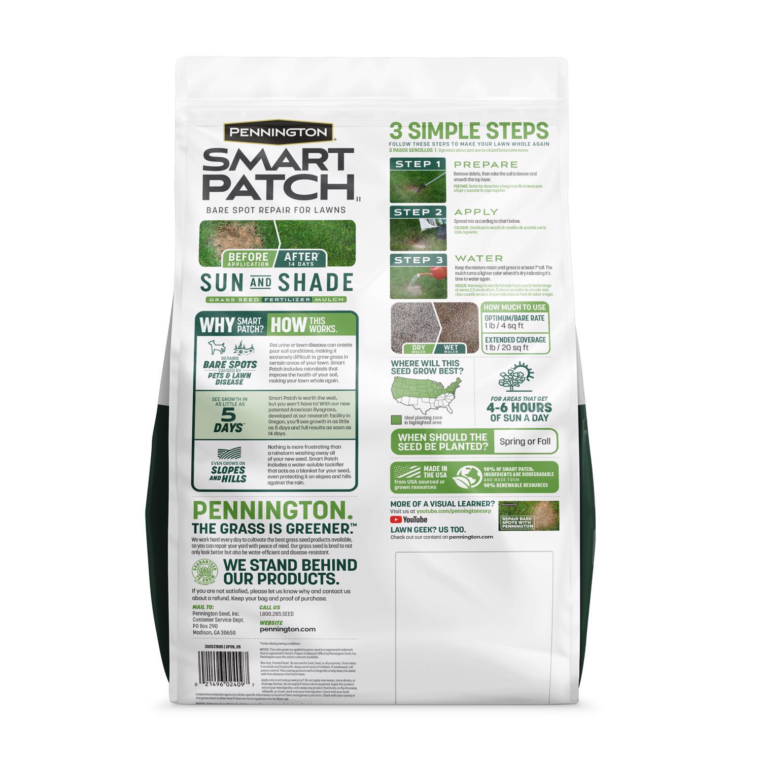Pennington Smart Patch Mixed Sun or Shade Seed/Fertilizer/Mulch Repair Kit - Thumbnail 5