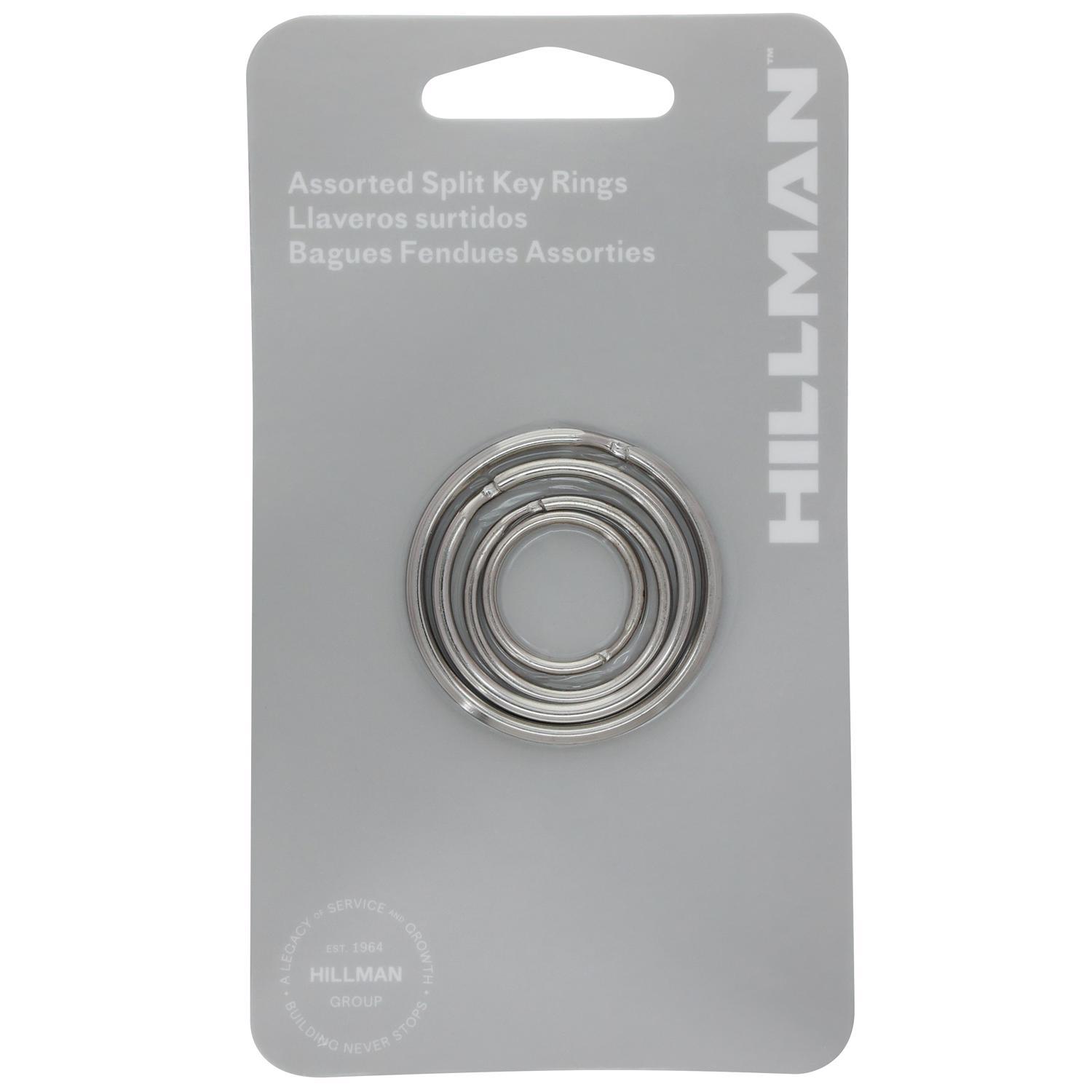 HILLMAN Tempered Steel Silver Split Rings/Cable Rings Key Ring Mfr